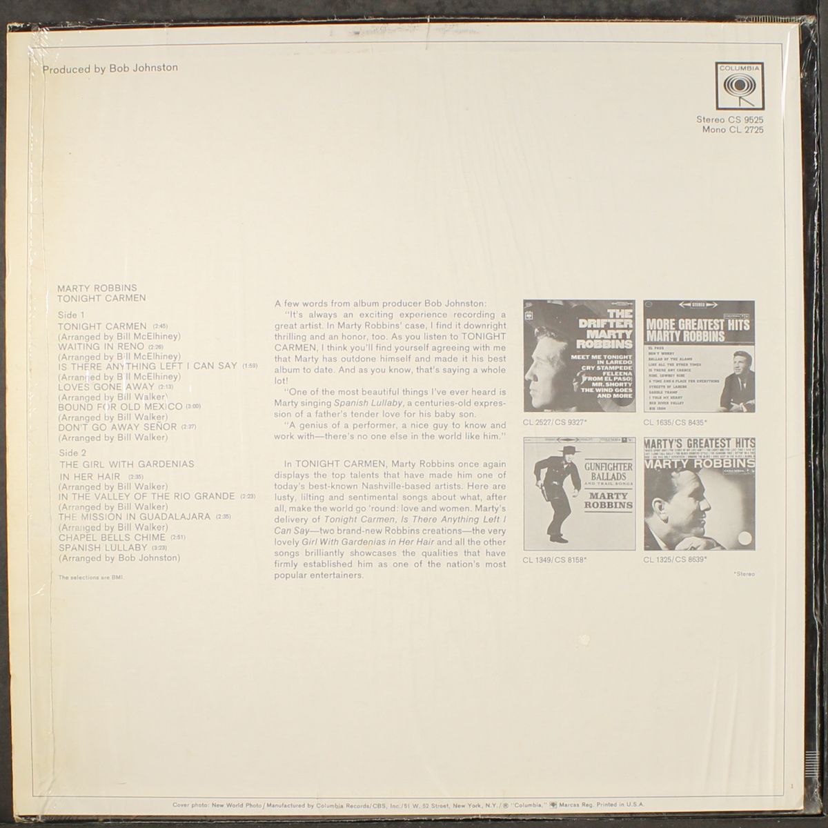 tonight carmen by MARTY ROBBINS