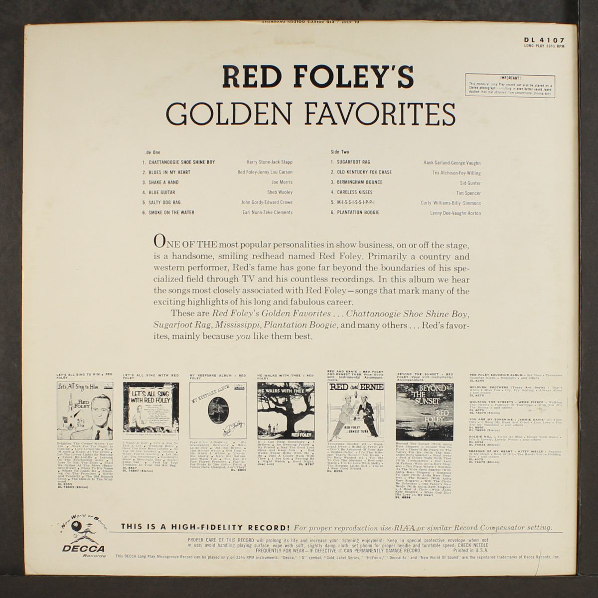 golden favorites by RED FOLEY