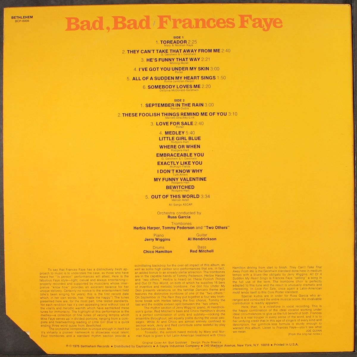 bad, bad by FRANCES FAYE