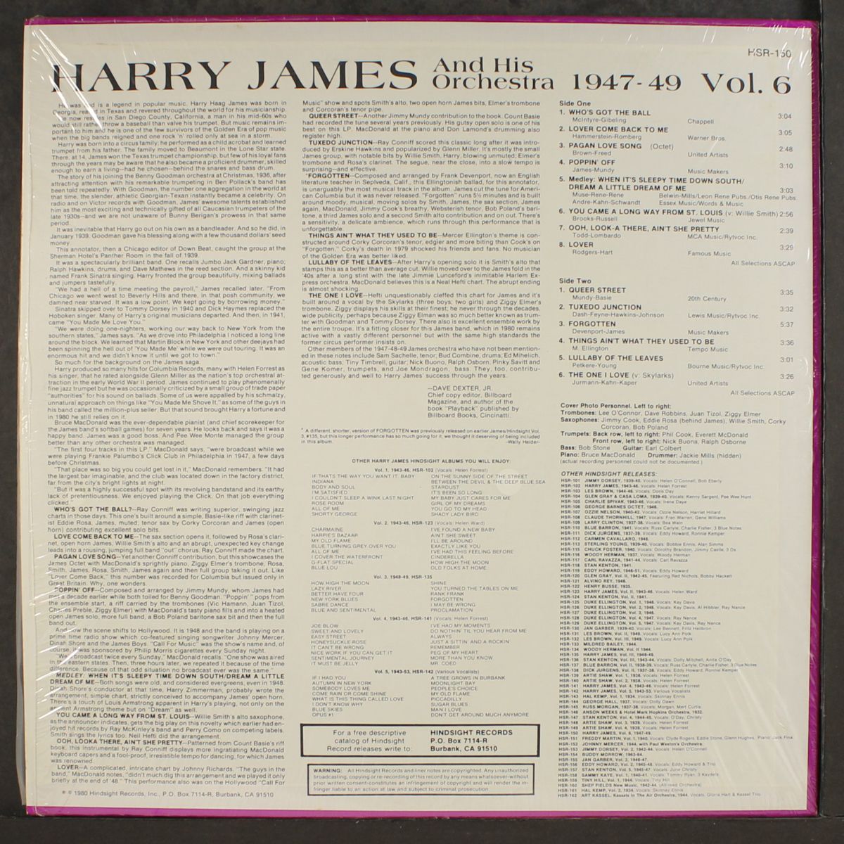 the uncollected, vol.6 1947-1949 by HARRY JAMES