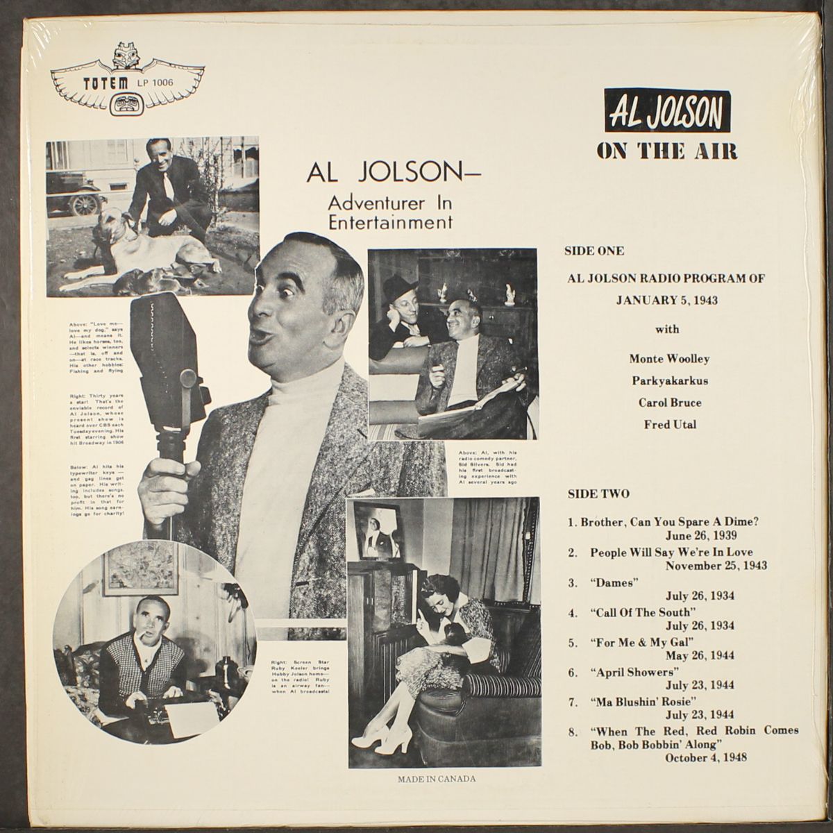 on the air by AL JOLSON
