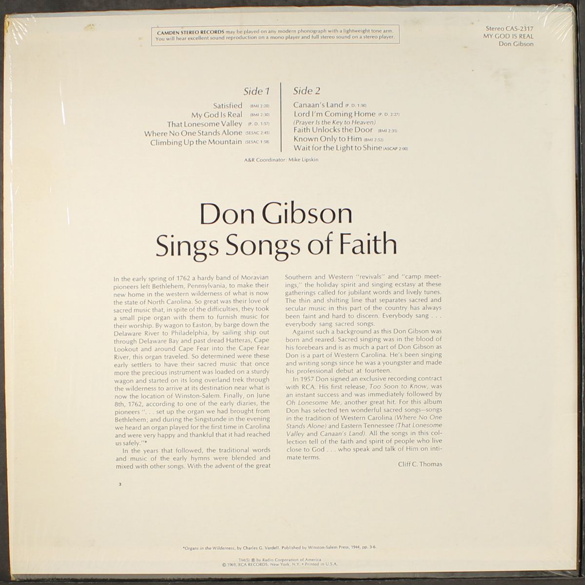 my god is real by DON GIBSON