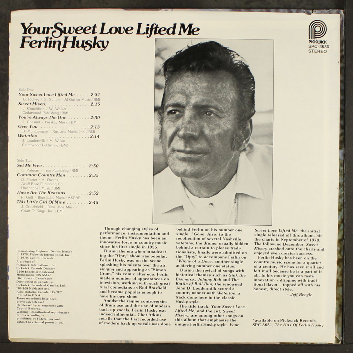 your sweet love lifted me by FERLIN HUSKY