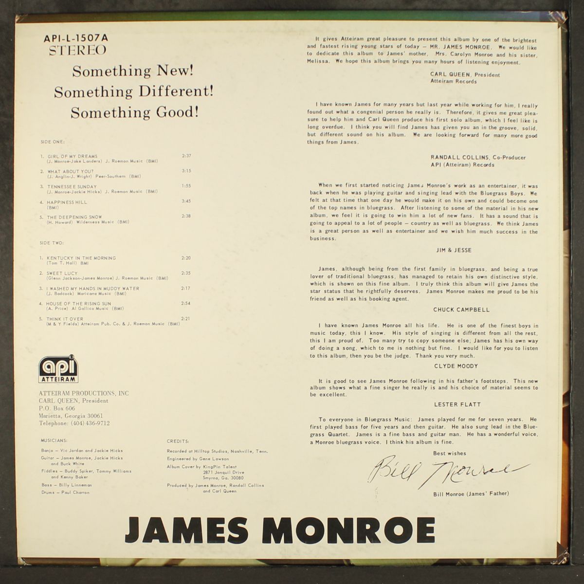 something new! different! good! by JAMES MONROE
