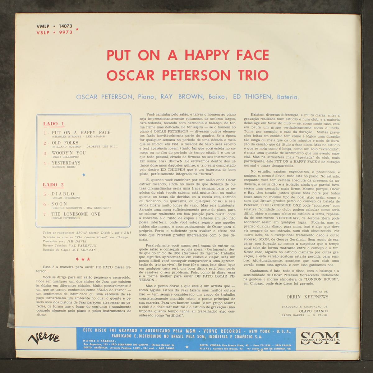 put on a happy face by OSCAR PETERSON