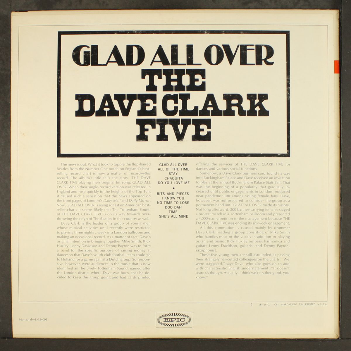 glad all over by DAVE CLARK FIVE