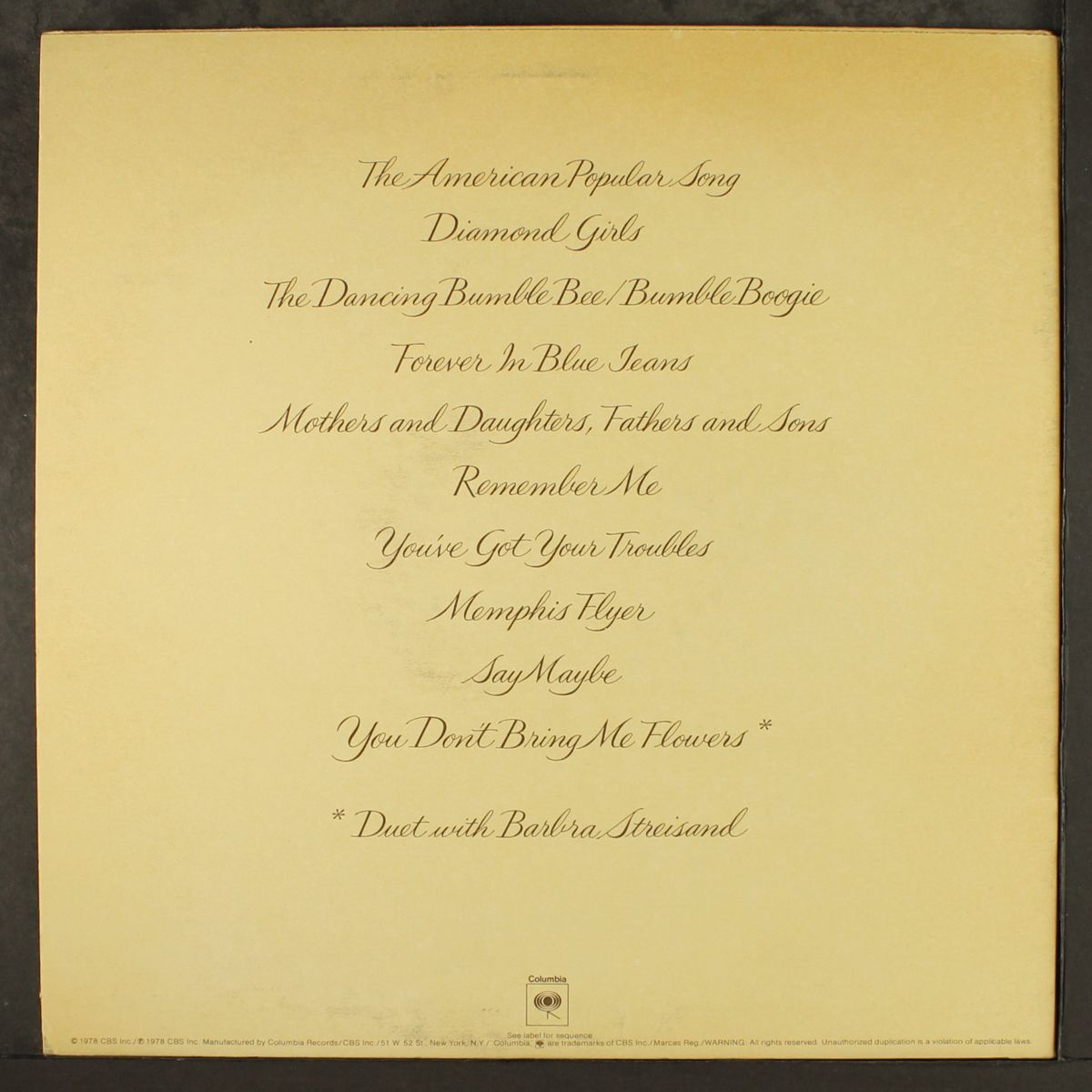 you don't bring me flowers by NEIL DIAMOND