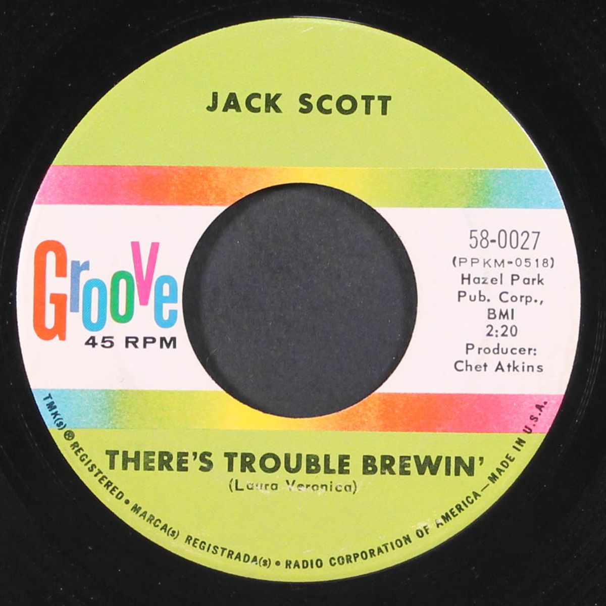 there's trouble brewin' / jingle bells slide by JACK SCOTT