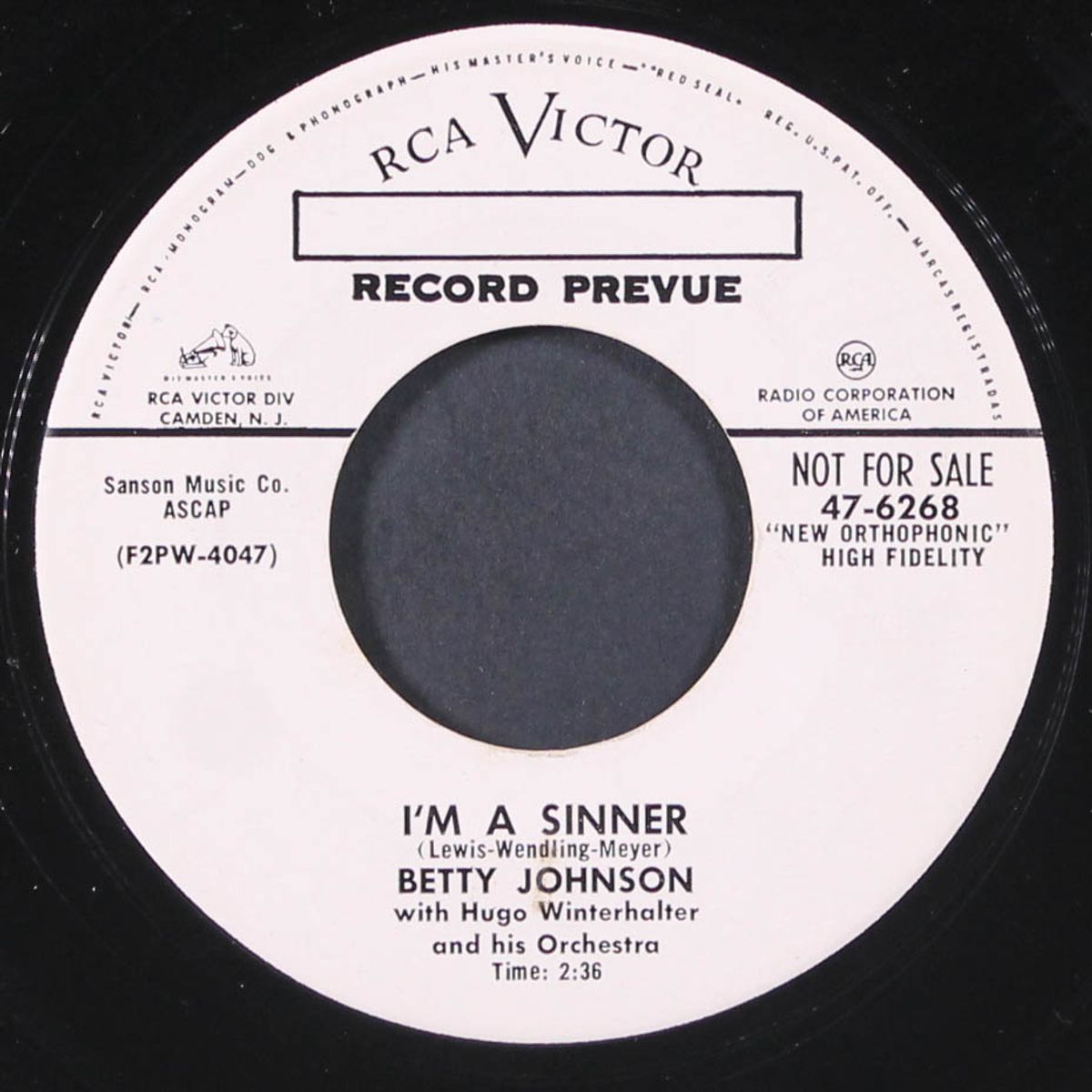 i'm a sinner / beginner's luck by BETTY JOHNSON