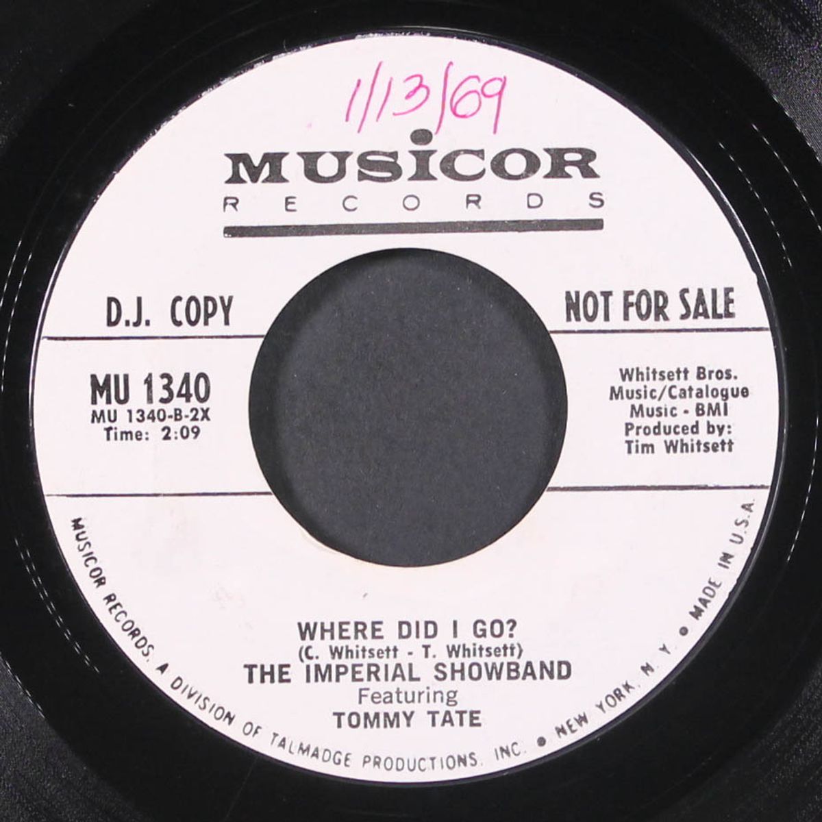 where did i go? / the whole world is the same by IMPERIAL SHOWBAND FEAT. TOMMY TATE