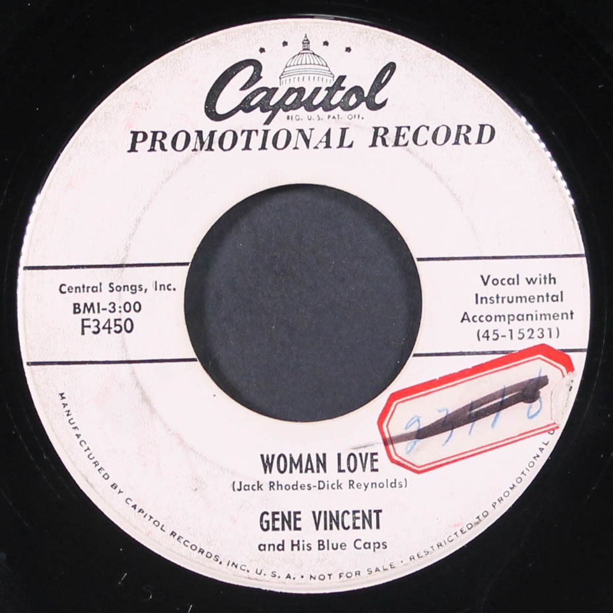 be-bop-a-lula / woman love by GENE VINCENT