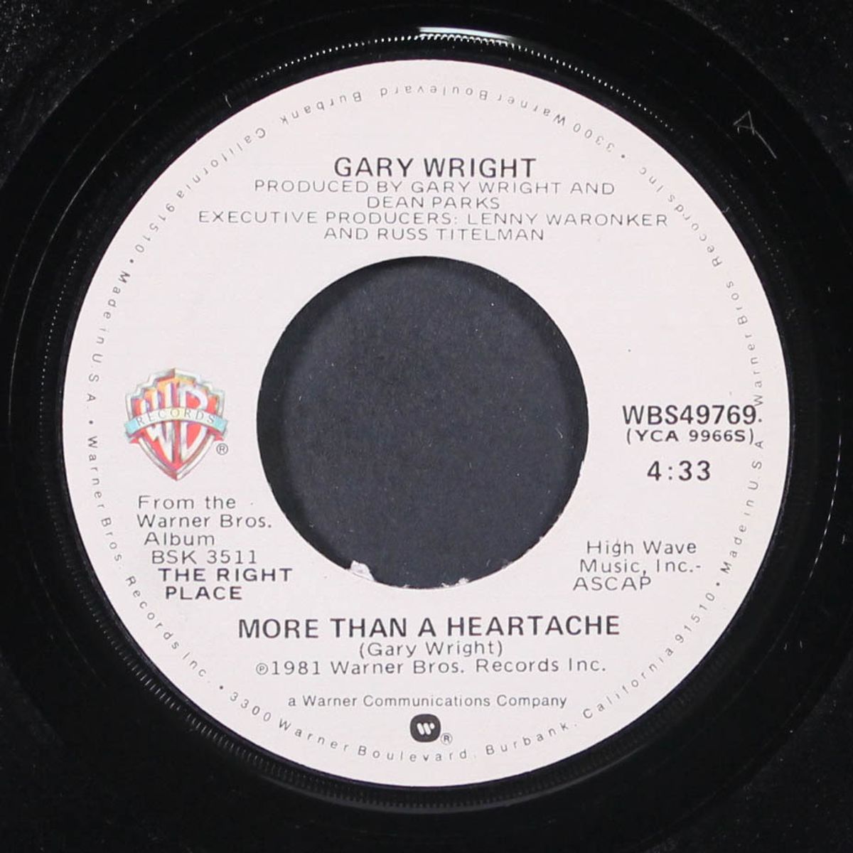 really wanna know you / more than a heartache by GARY WRIGHT