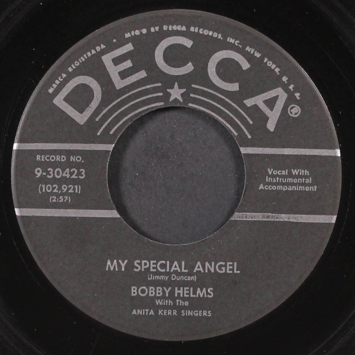 my special angel by BOBBY HELMS