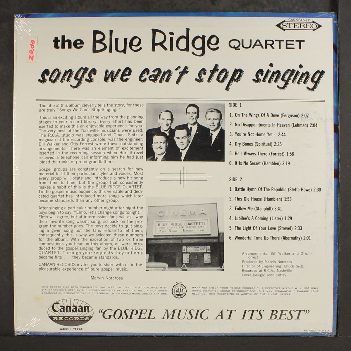 songs we can't stop singing by BLUE RIDGE QUARTET