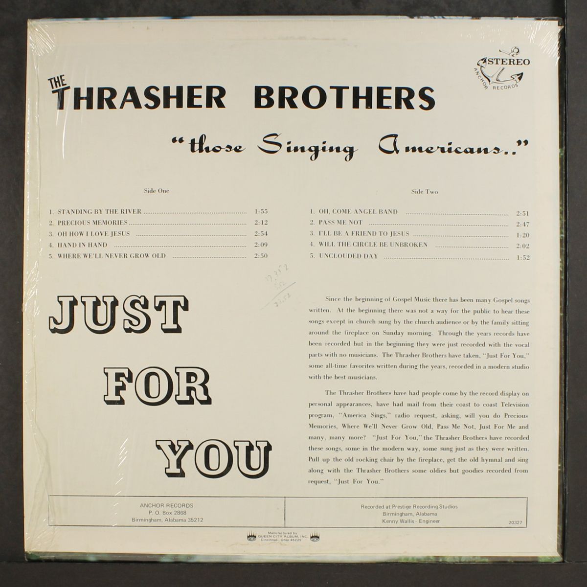 just for you by THRASHER BROTHERS