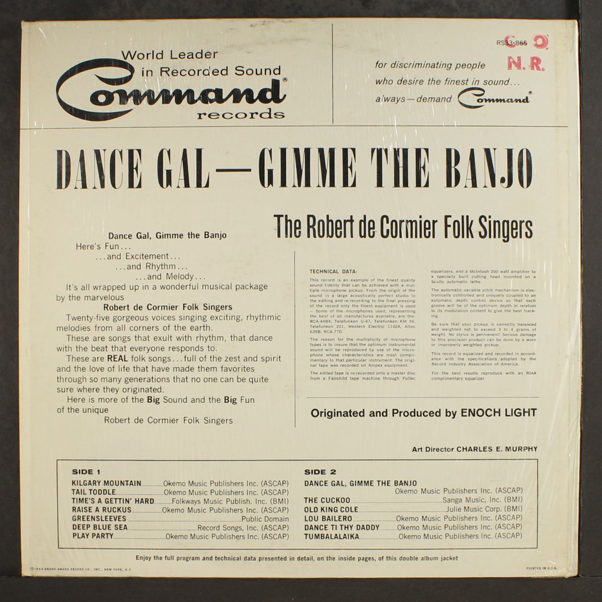 dance gal-gimme the banjo by ROBERT DE CORMIER FOLK SINGERS