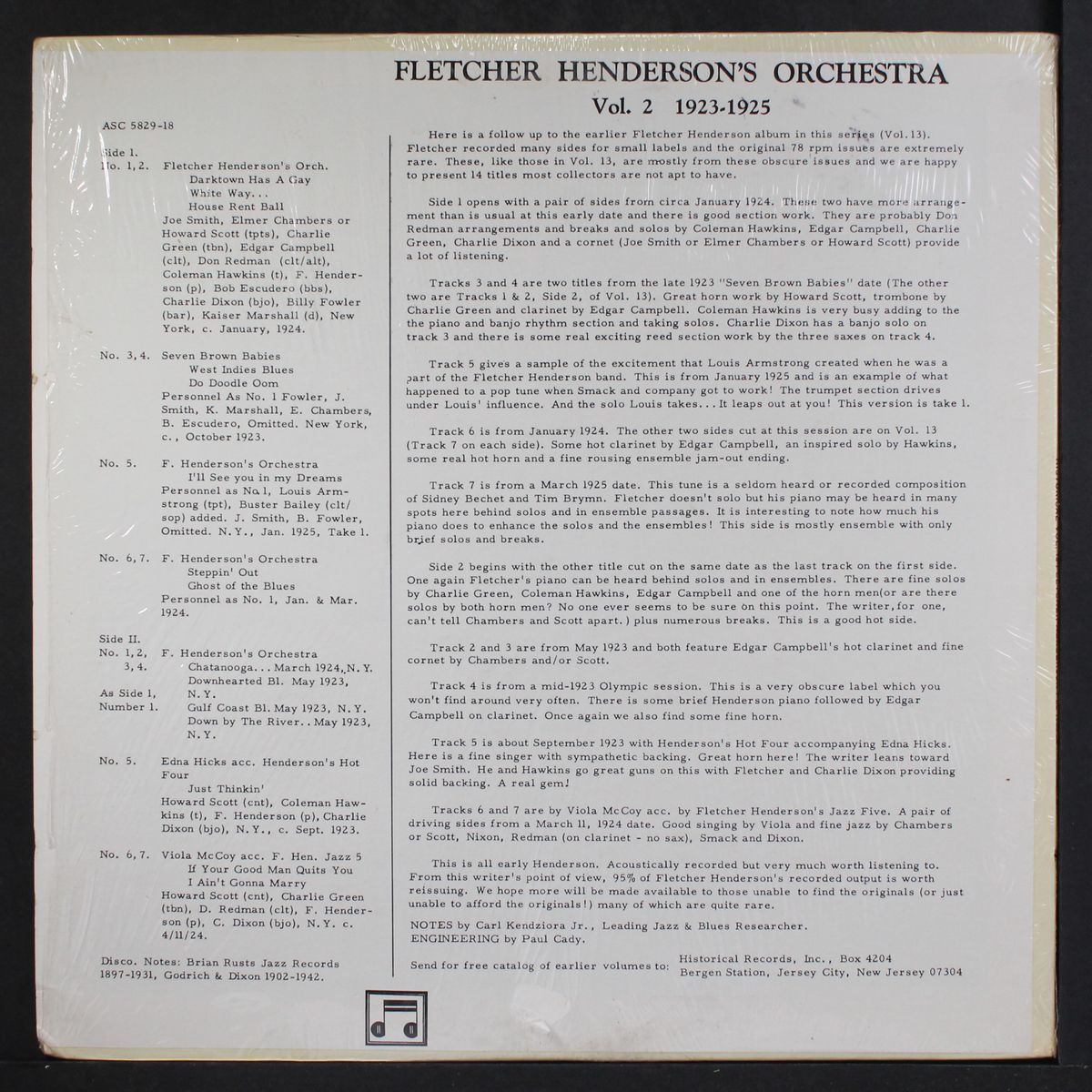 vol. 2; 1923-1925 by FLETCHER HENDERSON