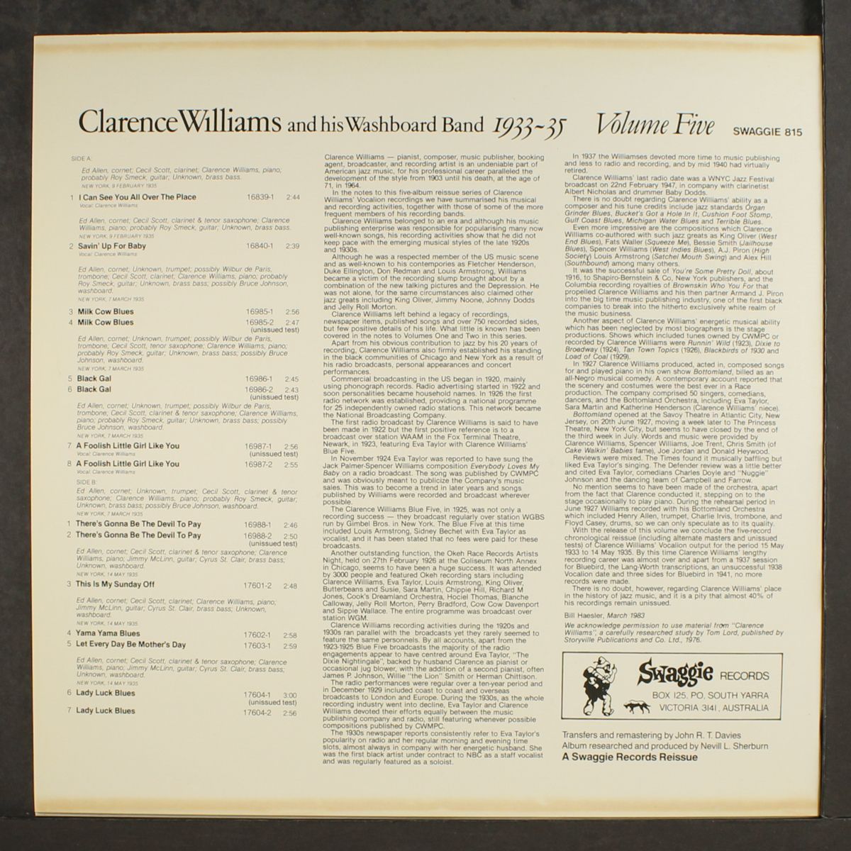 1933-35, vol. 5 by CLARENCE WILLIAMS