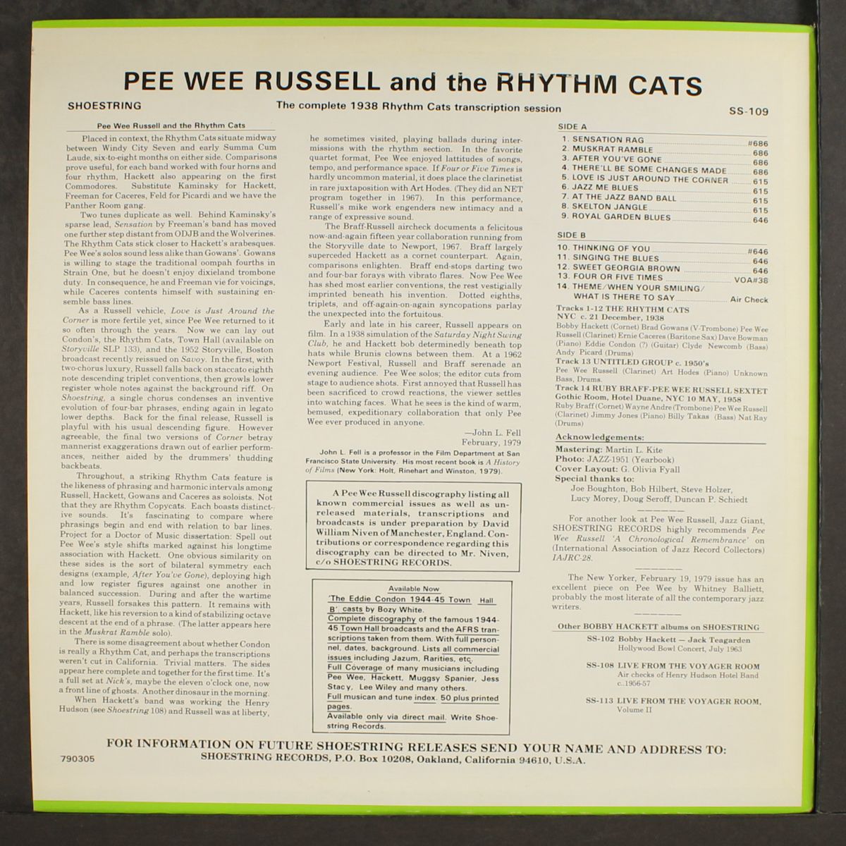pee wee russell and the rhythm cats by PEE WEE RUSSELL