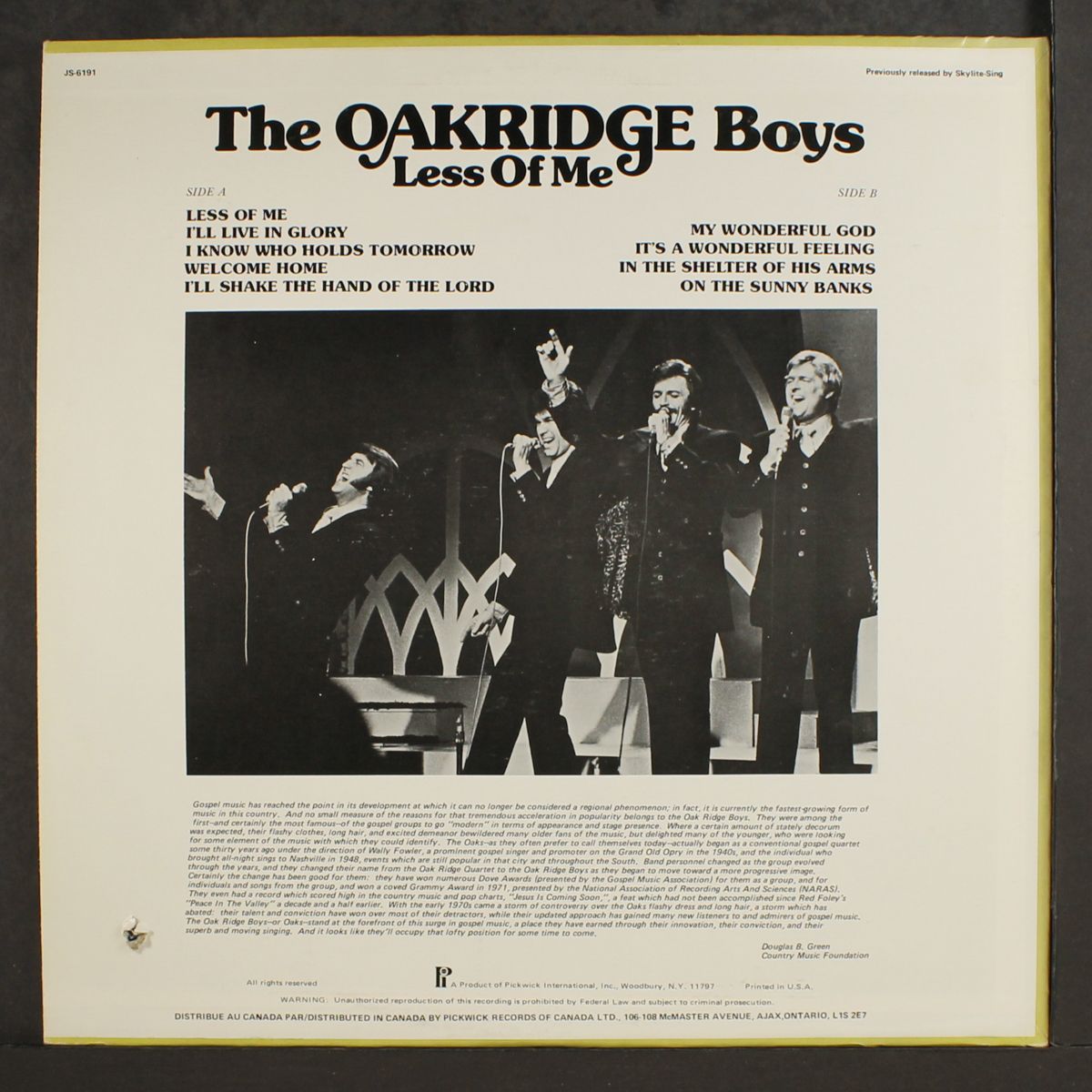 less of me by OAK RIDGE BOYS