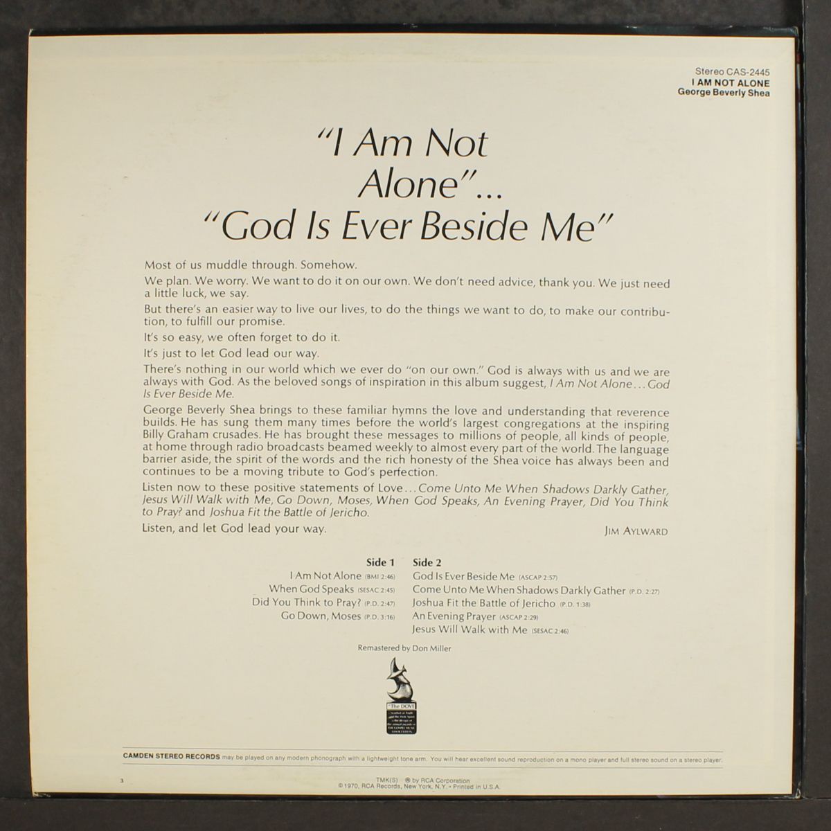 i am not alone by GEORGE BEVERLY SHEA