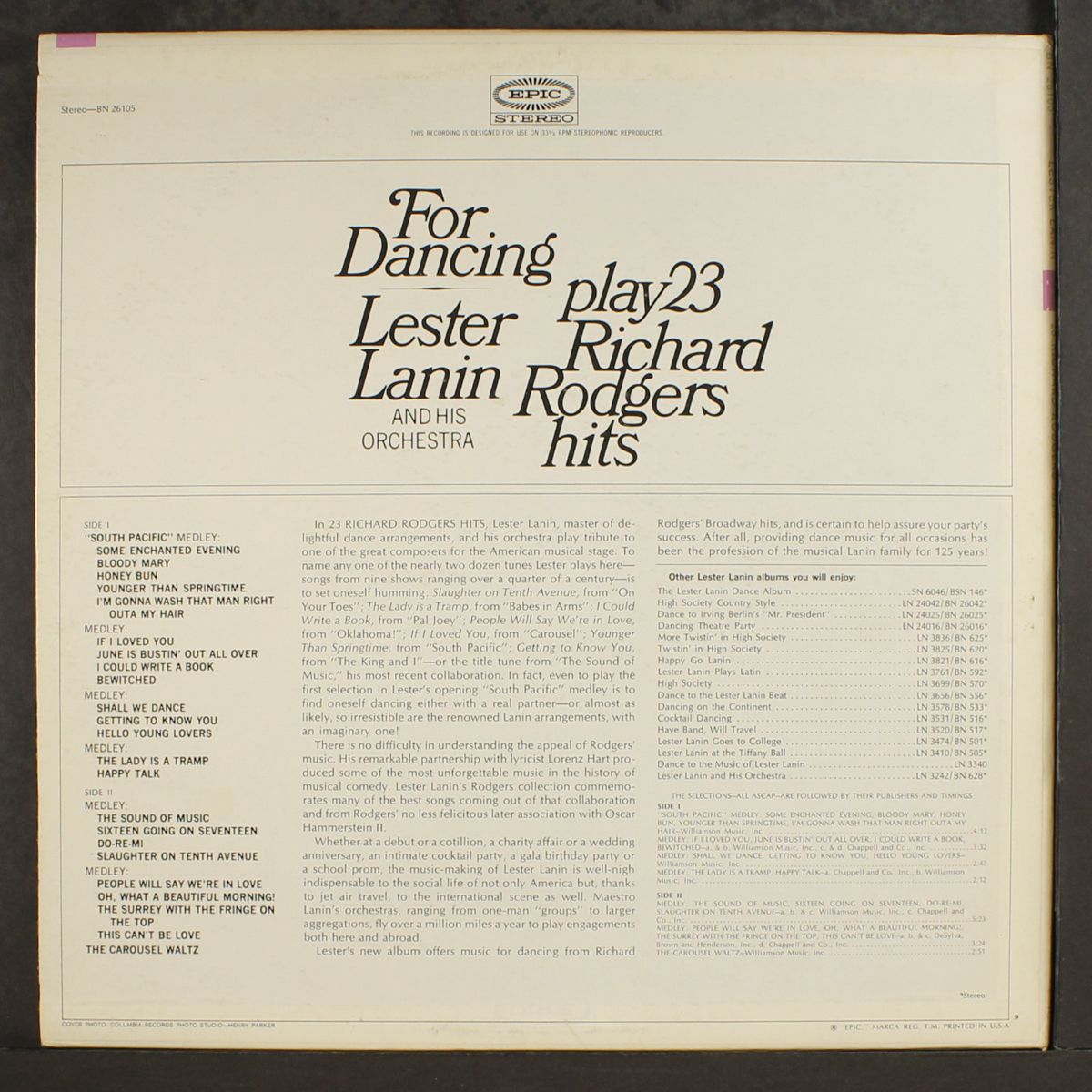 for dancing by LESTER LANIN