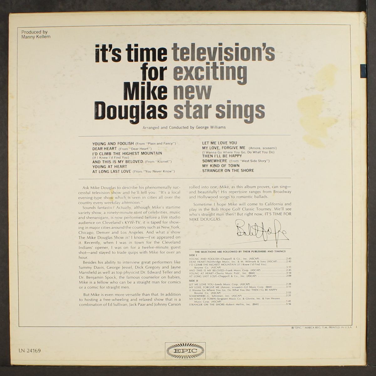 it's time for by MIKE DOUGLAS