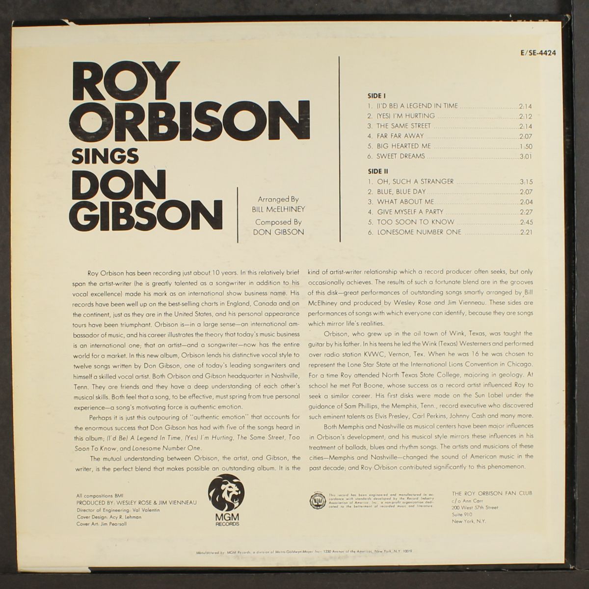 sings don gibson by ROY ORBISON