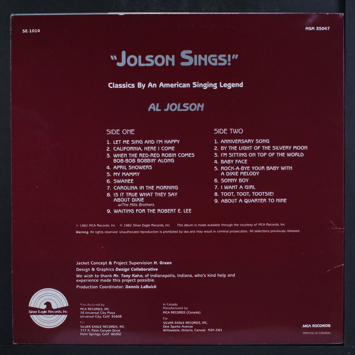 jolson sings! by AL JOLSON