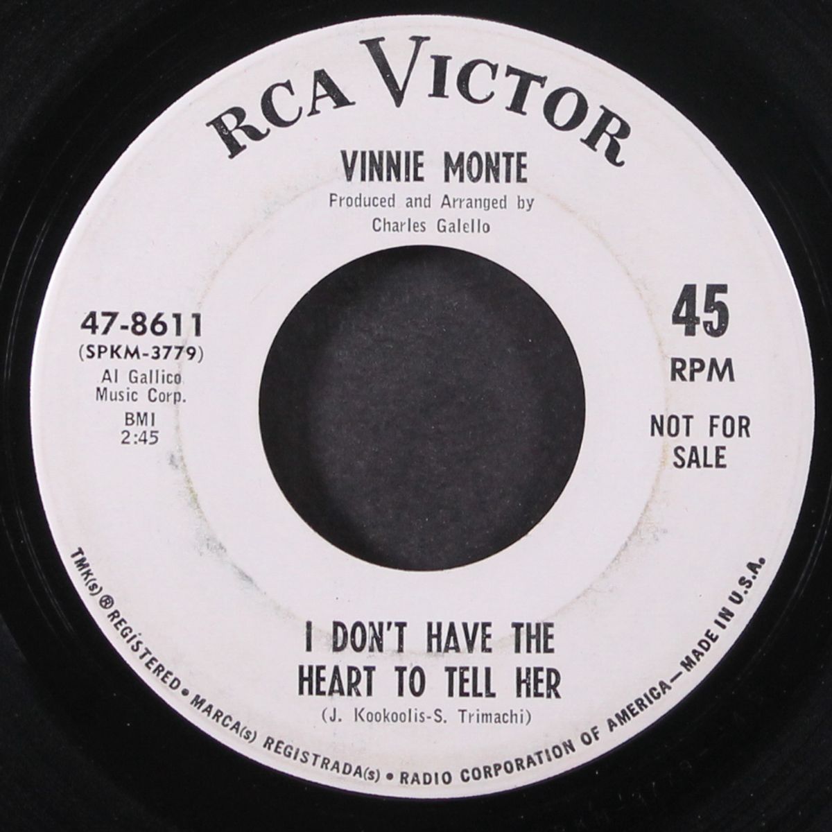 i don't have the heart to tell her / i walk alone by VINNIE MONTE