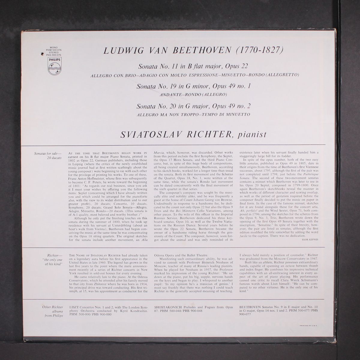 beethoven: piano sonatas by SVIATOSLAV RICHTER
