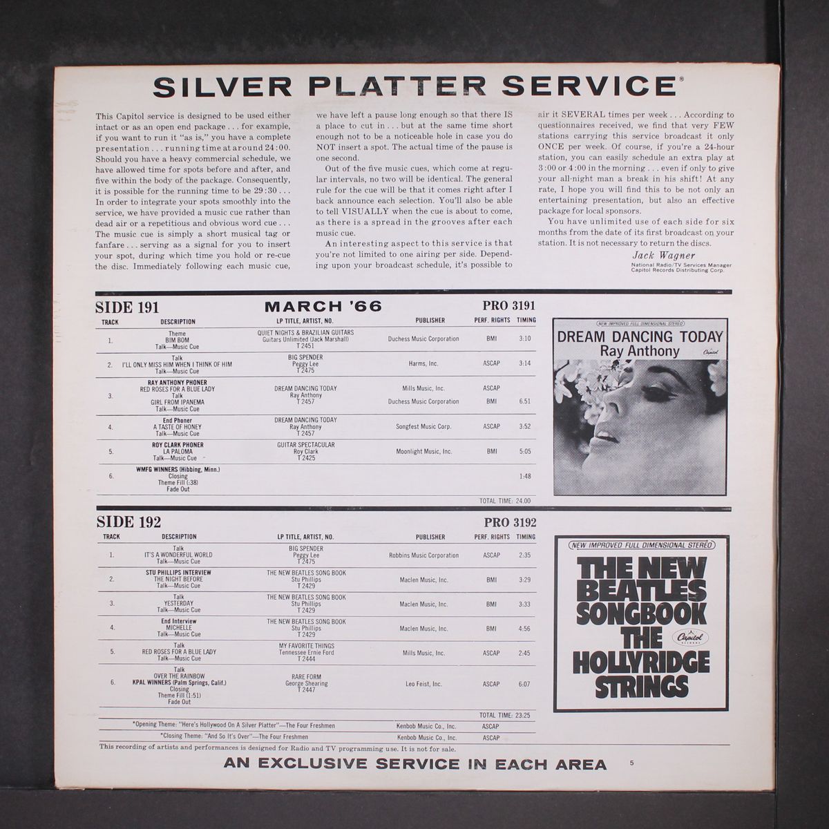 silver platter service sides 191 & 192 by VARIOUS