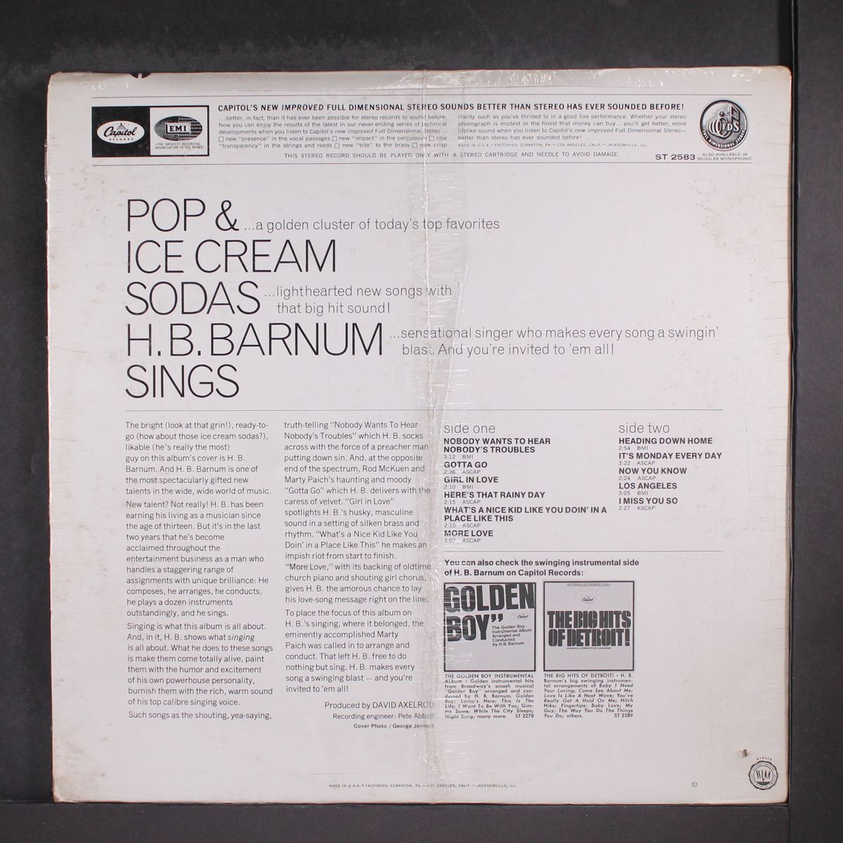 pop and ice cream sodas by H.B. BARNUM