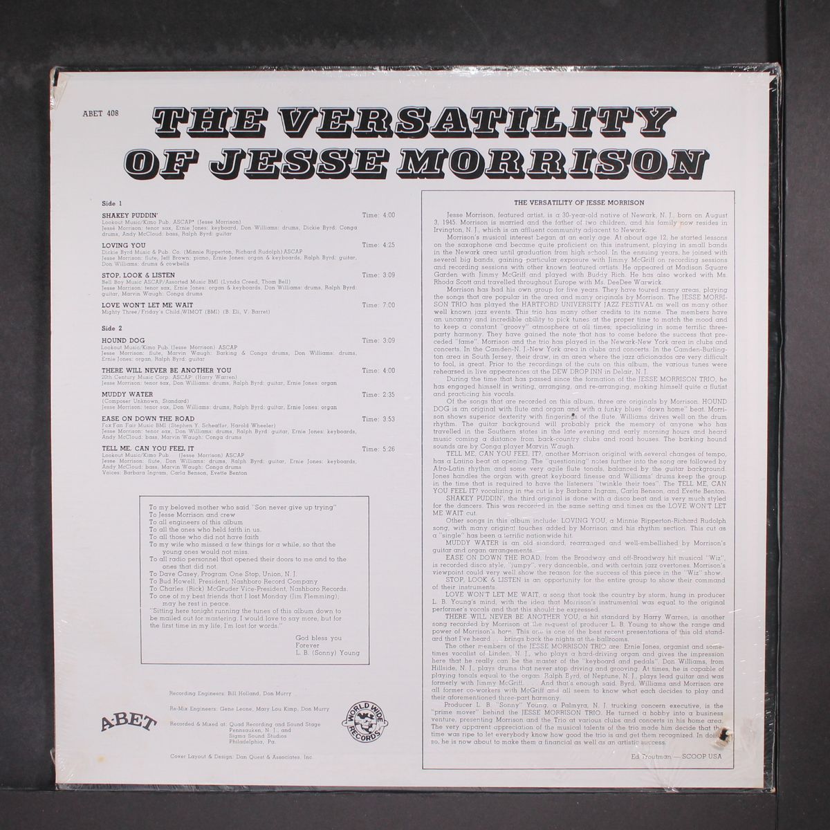 the versatility of... by JESSE MORRISON