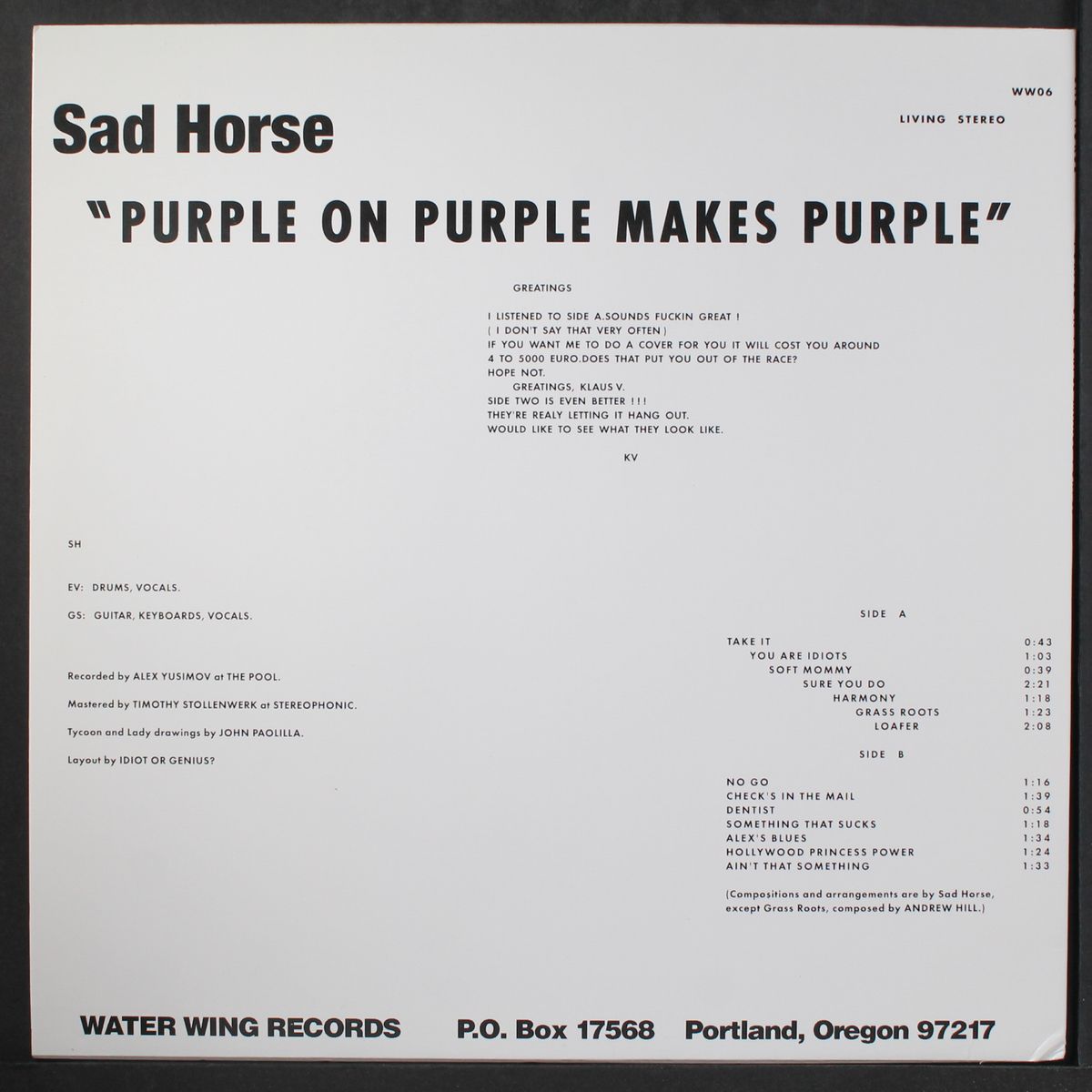 purple on purple makes purple by SAD HORSE