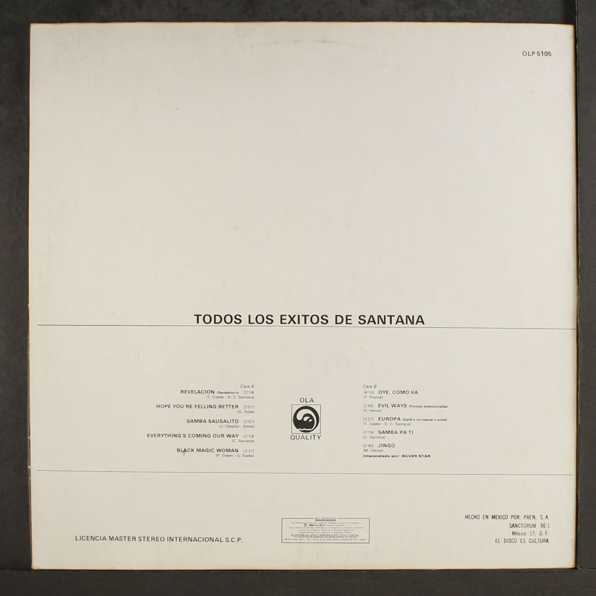 todos los exitos de santana by SILVER STAR