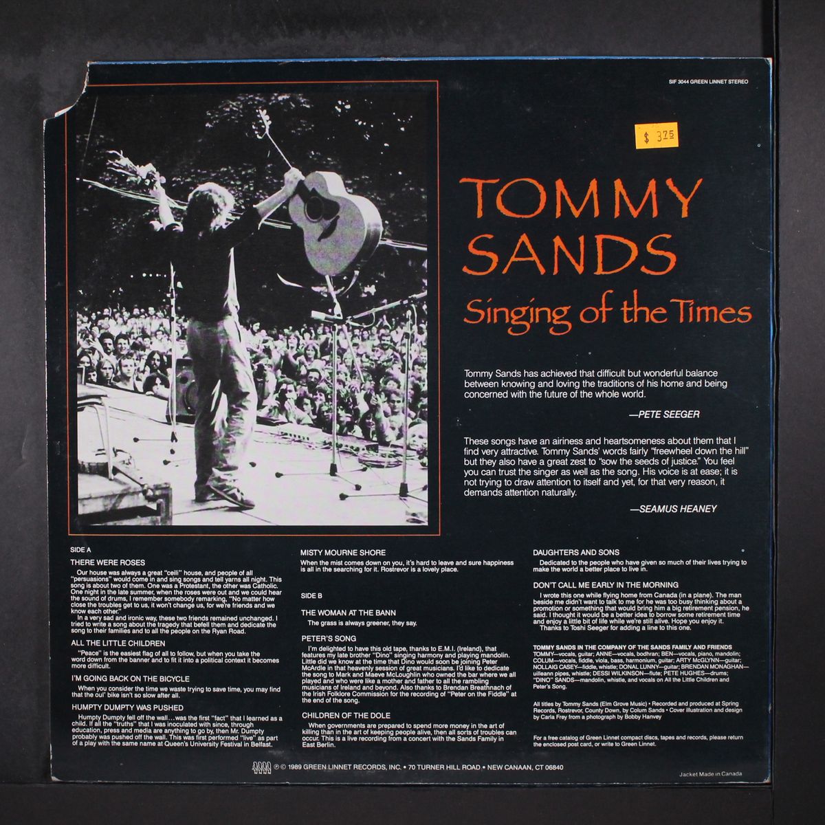 singing of the times by TOMMY SANDS