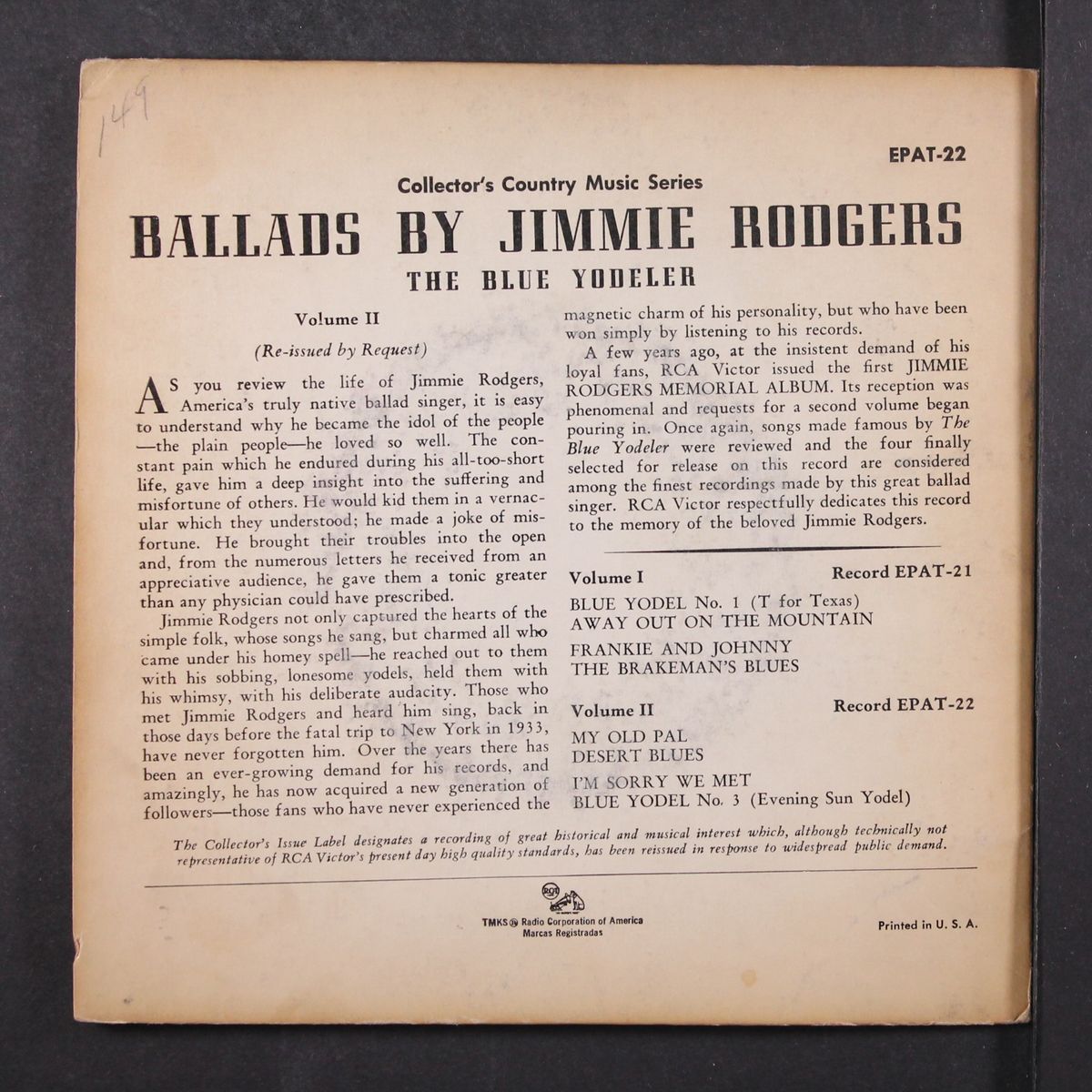 yodelingly yours, vol. 2 by JIMMIE RODGERS