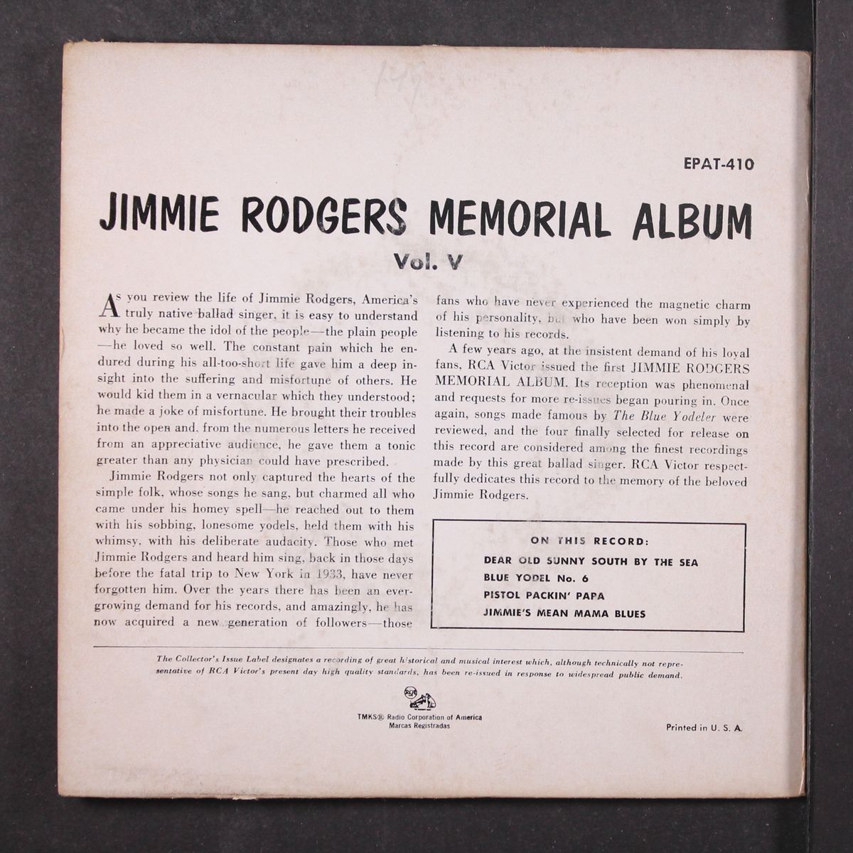 yodelingly yours vol. 5 by JIMMIE RODGERS