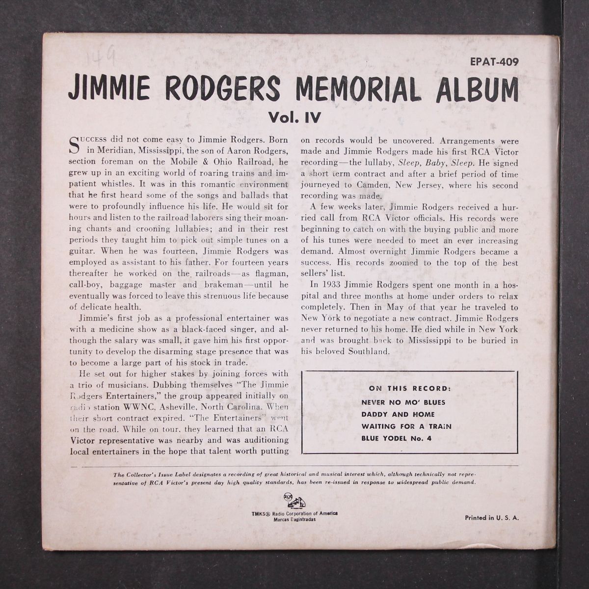 yodelingly yours vol. 4 by JIMMIE RODGERS
