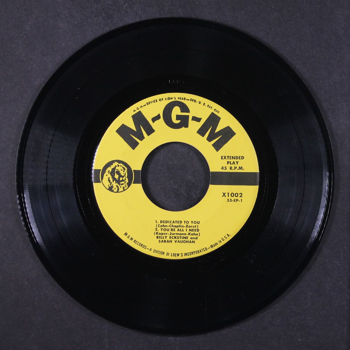 dedicated to you by BILLY ECKSTINE & SARAH VAUGHAN