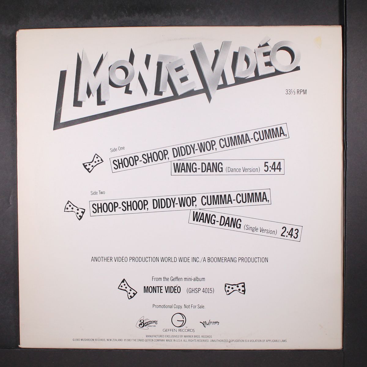 shoop-shoop, diddy-wop, cumma-cumma, wang-dang / short by MONTE VIDEO