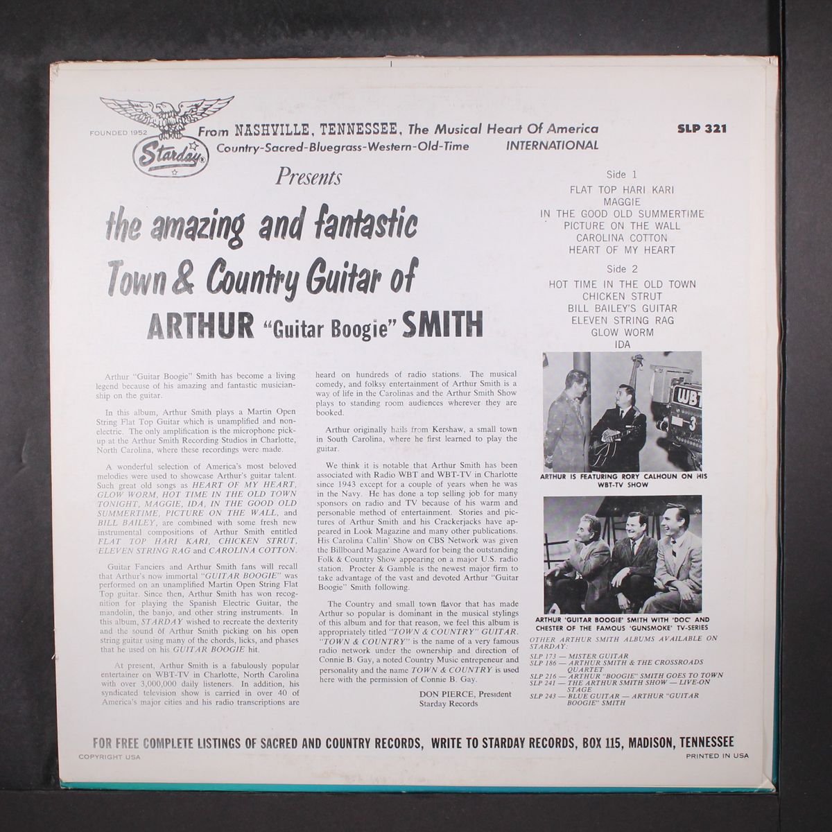 town and country guitar hits by ARTHUR 'GUITAR BOOGIE' SMITH