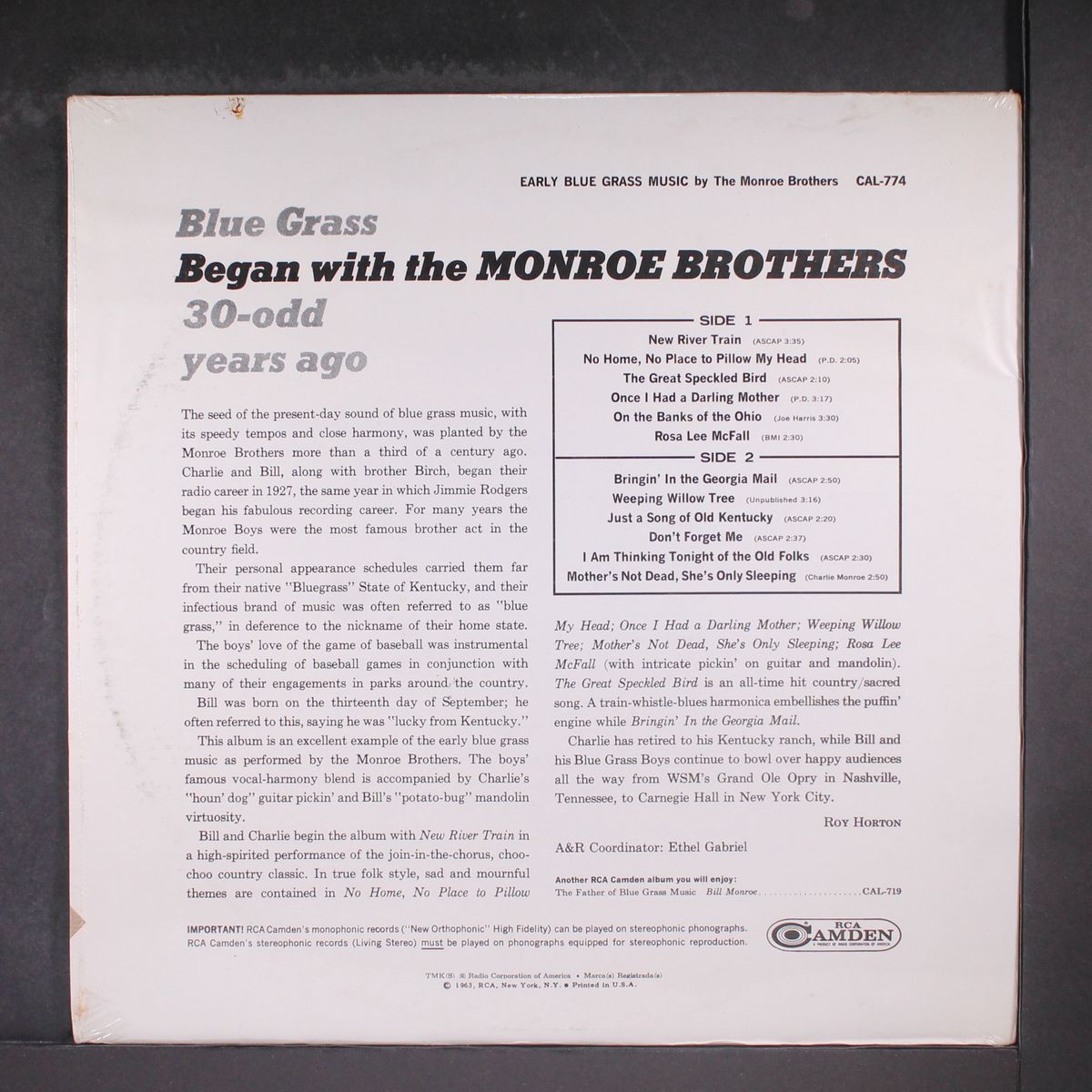 early blue grass music by MONROE BROTHERS