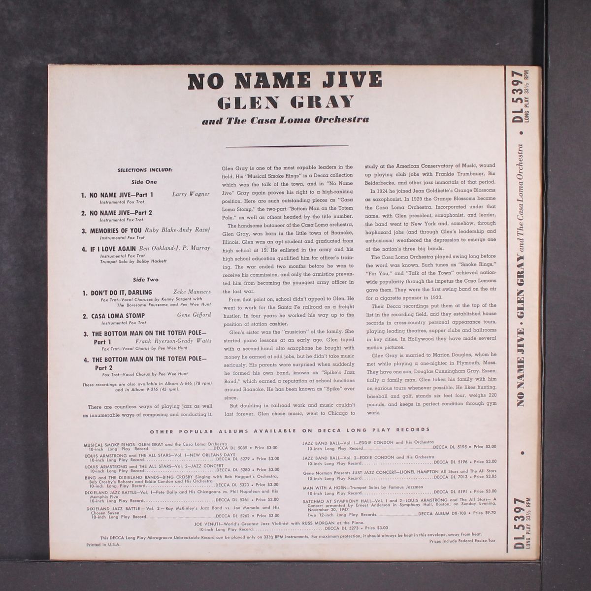 no name jive by GLEN GRAY