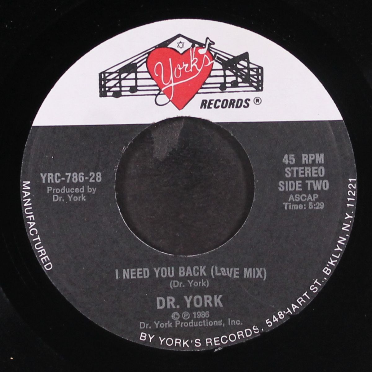 i need you back / long by DR. YORK