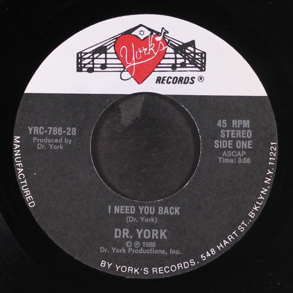 i need you back / long by DR. YORK