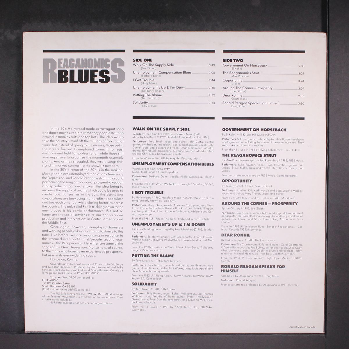reaganomics blues by VARIOUS