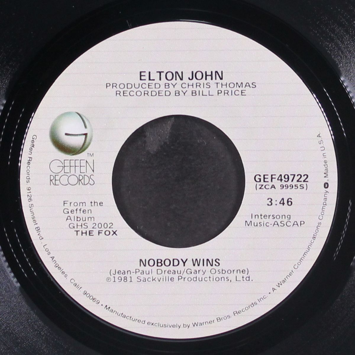 nobody wins / fools in fashion by ELTON JOHN