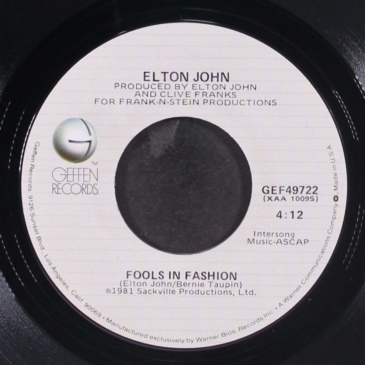 nobody wins / fools in fashion by ELTON JOHN